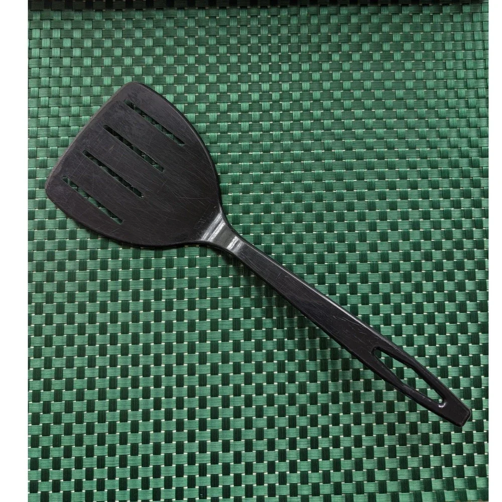 Tailor Made Slotted Spatula 4 Slot Flexible Black Nylon VTG Retro MCM Made USA